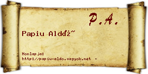 Papiu Aldó névjegykártya